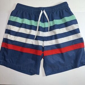 Chubbies The Me Likey The Stripey 7"‎ Stretch Blue Swim Trunks Shorts Mens Sz Lg